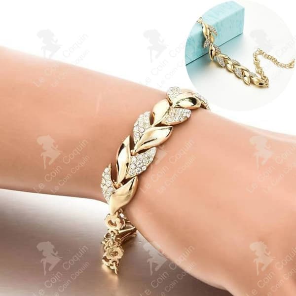 LCC Damarmband bladarmband dam diamantarmband Bröllopssmycken damarmband festpresent Europeiskt mode r-pläterad