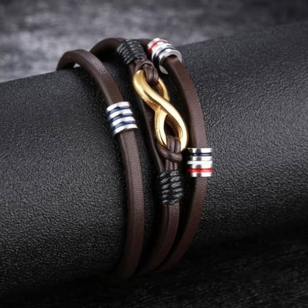 TD® Fashionabla läderarmband för män - trendigt och elegant armband med spänne - modeaccessoar