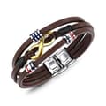 Miniatyrbild 1 av 4: TD® Fashionabla läderarmband för män - trendigt och elegant armband med spänne - modeaccessoar