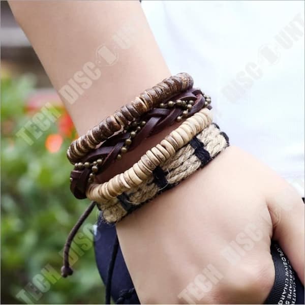 TD® RMEGA® presentset 4st läderarmband för män kvinnor flätat rep manschett armband Justerbart vintage brunt armband