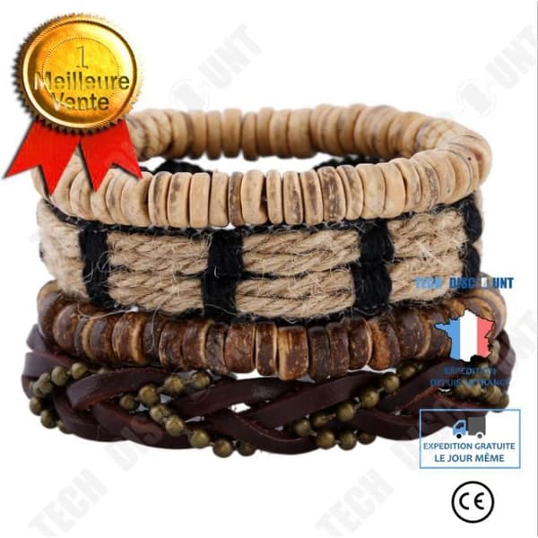 TD® RMEGA® presentset 4st läderarmband för män kvinnor flätat rep manschett armband Justerbart vintage brunt armband