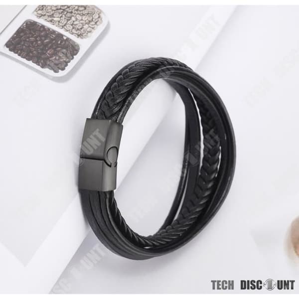 TD® Läderarmband flerlagers vävt armband i rostfritt stål armband män kvinnor daglig design enkel stil diskret diskret