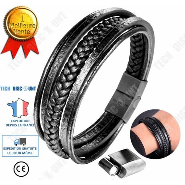 TD® Läderarmband flerlagers vävt armband i rostfritt stål armband män kvinnor daglig design enkel stil diskret diskret