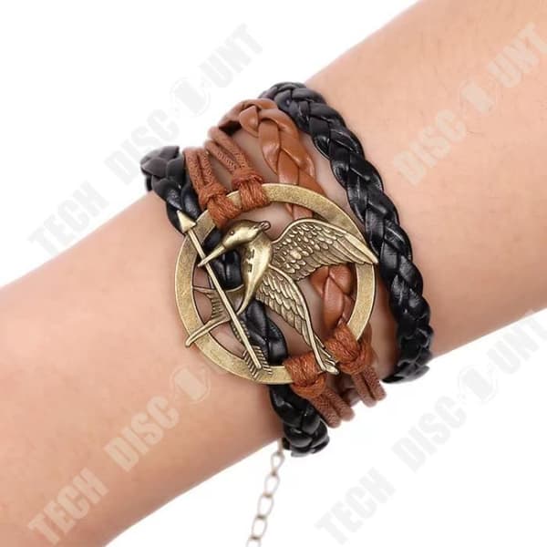 TD® LCC® Läderarmband för män/kvinnor Hunger Games Ridicule Bird justerbart rep svart och brunt Handvävd-ideal present -fantasimode