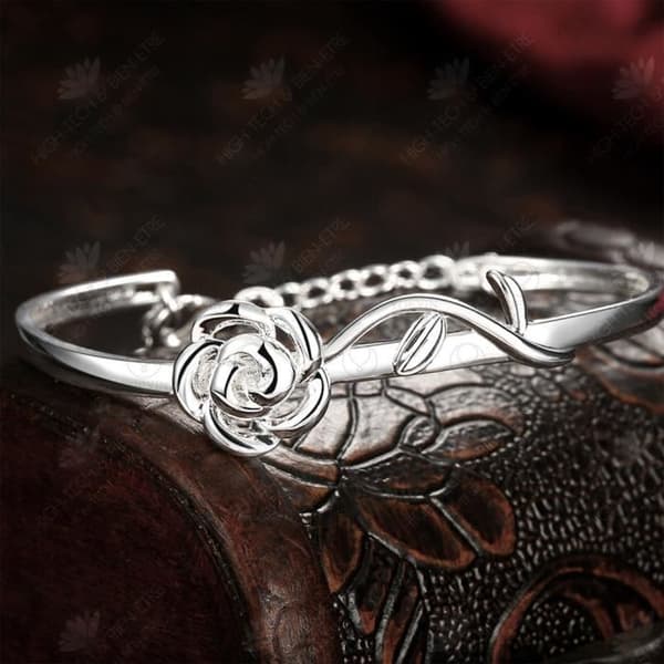 HTBE® 925 silver armband mode romantisk ros ins utsökta smycken enkel atmosfär jul födelsedag bröllop Alla hjärtans dag present