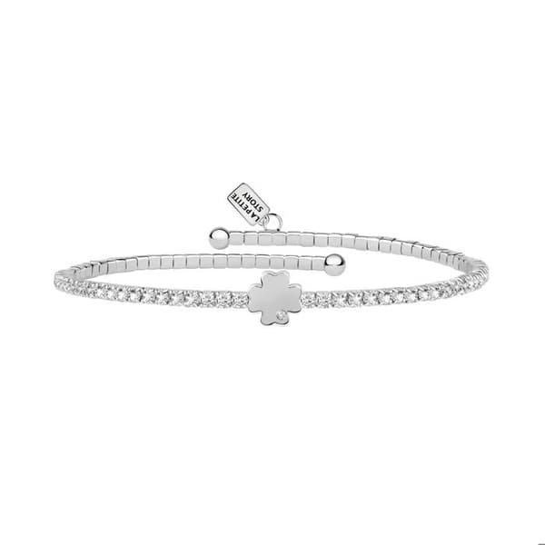 LA PETITE STORY Armband i vit mässing och kristall - LA PETITE STORY - Klöver - Vit - Dam