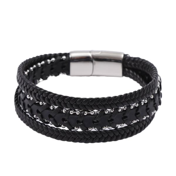 INF Stilfuldt Flettet Læderarmbånd til Mænd