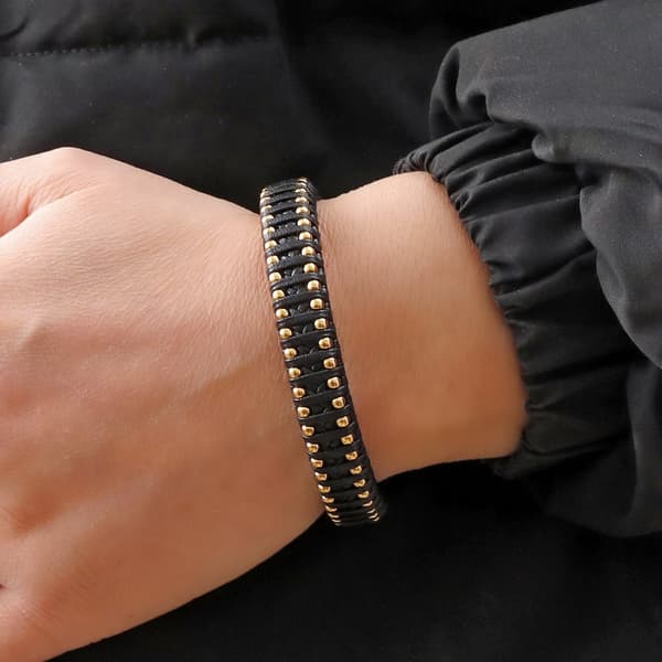 INF Stilig flettet mikrofiberarmbånd for menn Sølv
