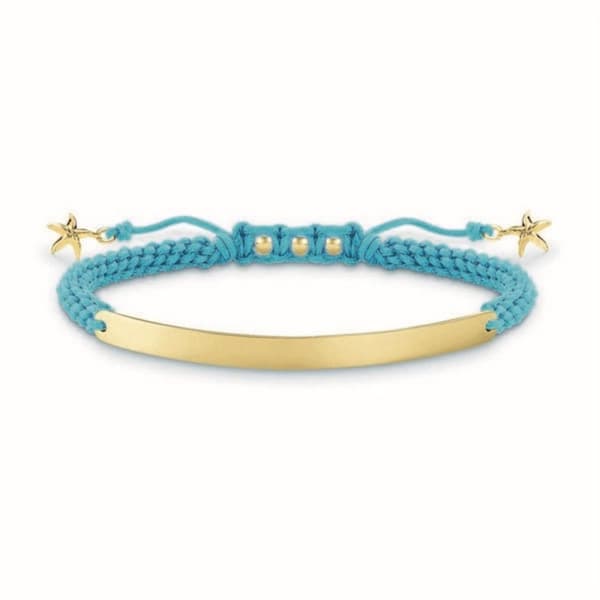 Armbånd for Kvinner Thomas Sabo LBA0060-848-1 Blå Sølv Gyllen - 12-19 cm