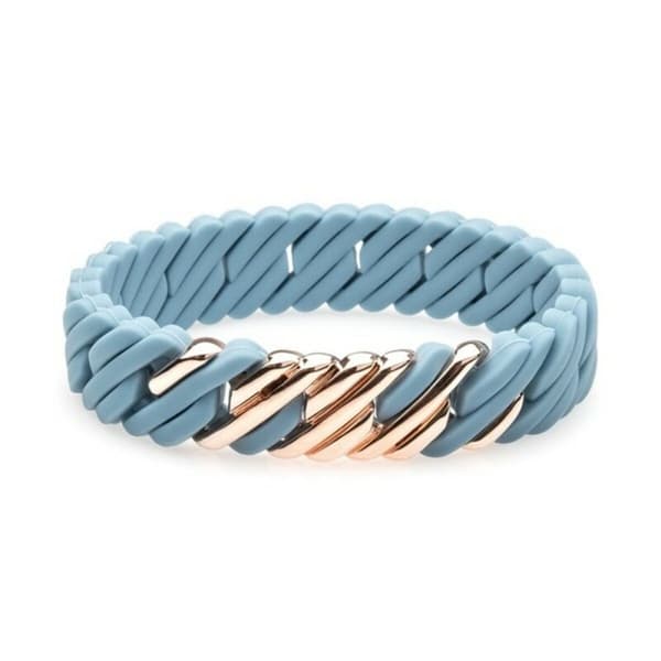 Armbånd for Kvinner TheRubz Silikon Rustfritt stål Stål/Silikon - Blå - 15 mm x 19 cm