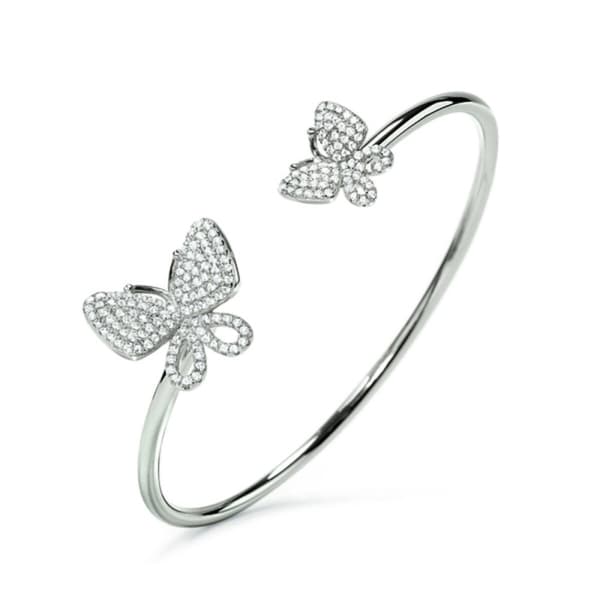 Armbånd Folli Follie Sommerfugler Sterling sølv (Ø 55 mm) - Sølv