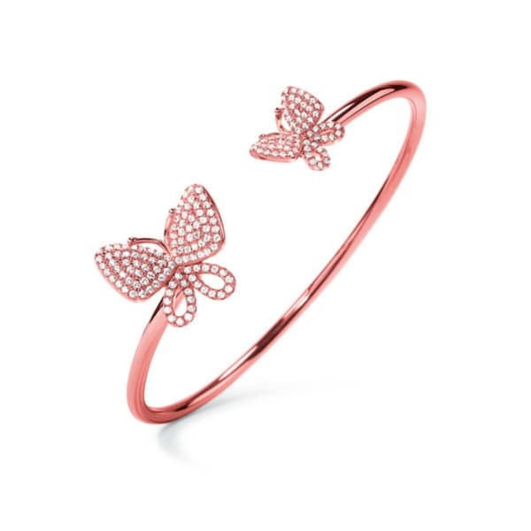Armbånd Folli Follie Sommerfugler Sterling sølv (Ø 55 mm) - Sølv