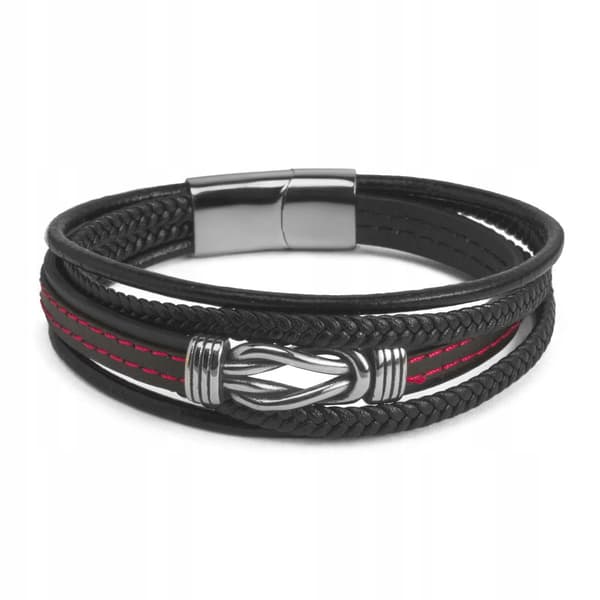 BBPL-11 BLACK-R4 RAGNAR herrarmband i läder