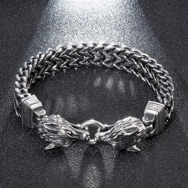 VIKINGARMBAND Vargar Nordisk Amulett 316L 215