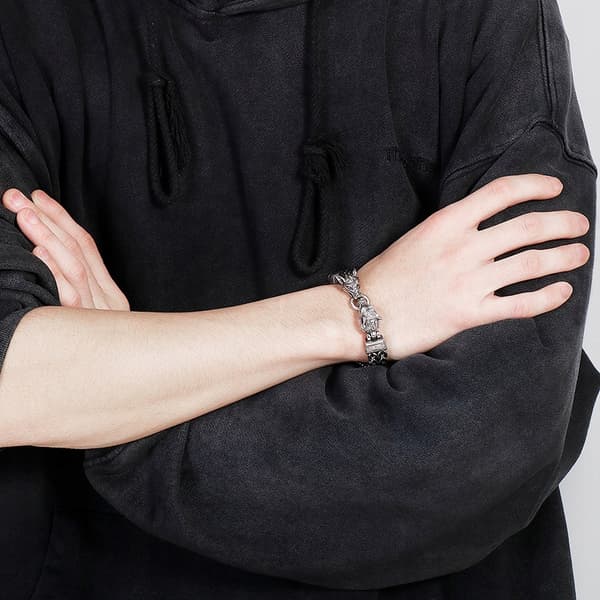 VIKINGARMBAND Vargar Nordisk Amulett 316L 215