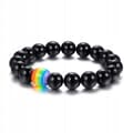 Miniatyrbillede 6 af 11: ARMBÅND REGNBUE RING REGNBUE LGBT NATURSTEN SORT UNISEX