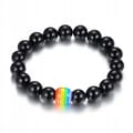Miniatyrbillede 1 af 11: ARMBÅND REGNBUE RING REGNBUE LGBT NATURSTEN SORT UNISEX