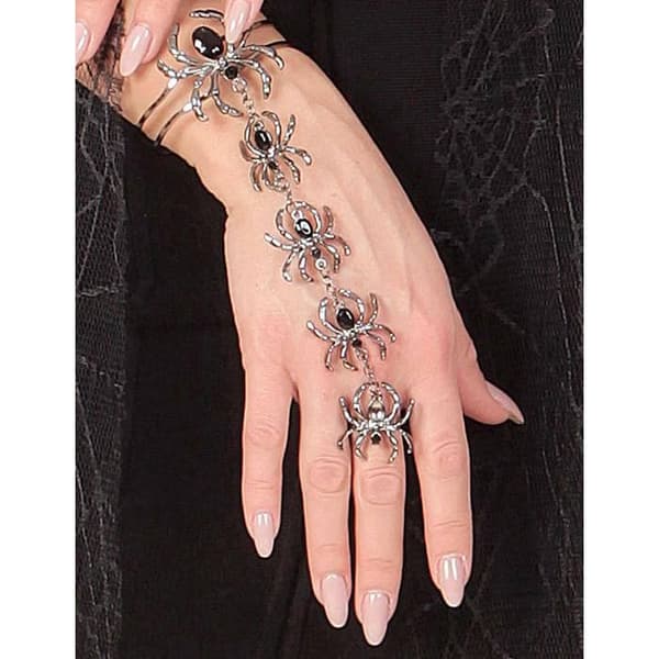 Armband och spindelring kvinna Halloween