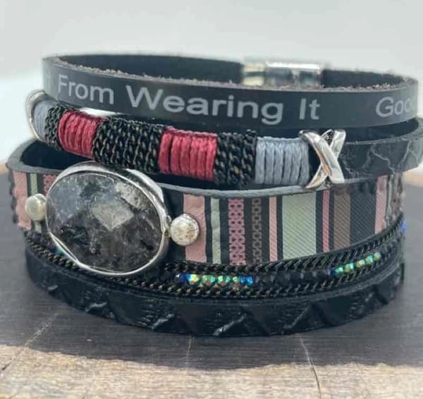 Tough handmade faux leather bracelet - multiple colors