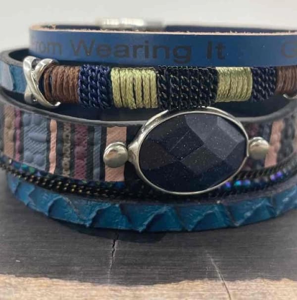 Tough handmade faux leather bracelet - multiple colors