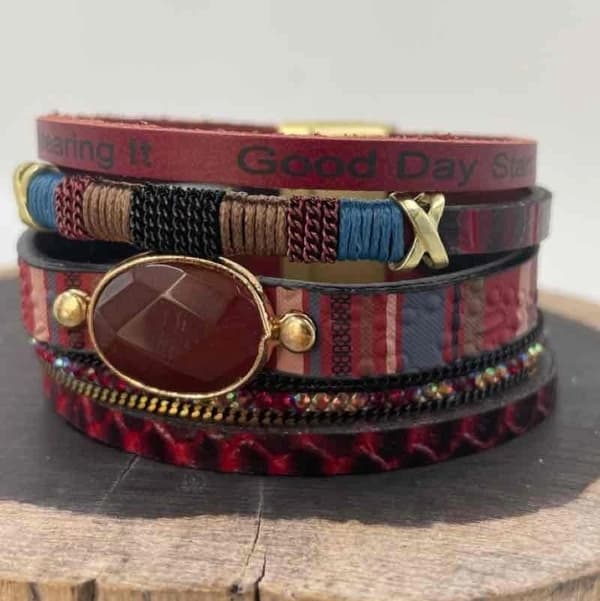 Tough handmade faux leather bracelet - multiple colors
