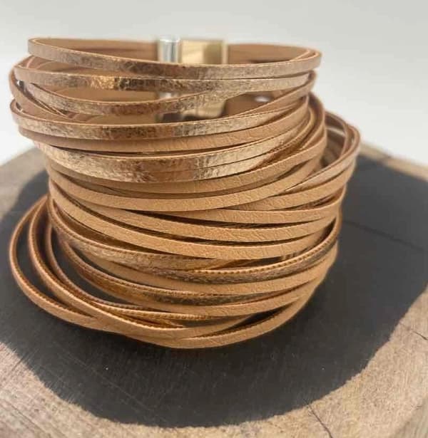 Handmade faux leather bracelet - several colors