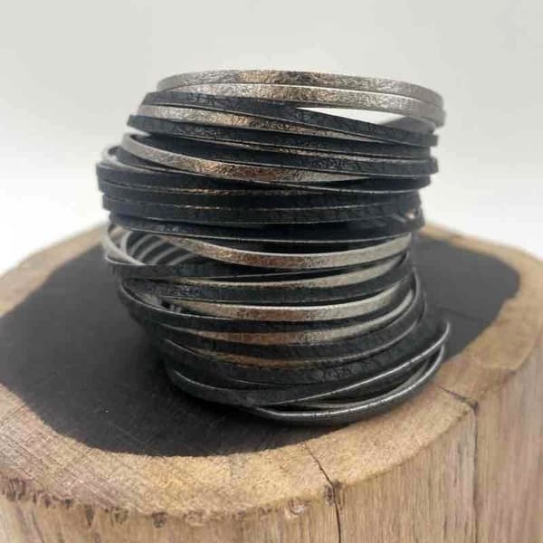 Handmade faux leather bracelet - several colors