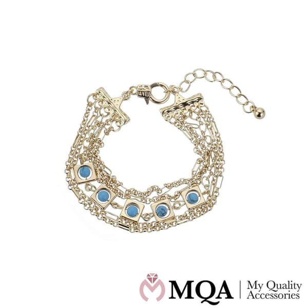 Armband, guldfärgat, gröna stenar, justerbart
