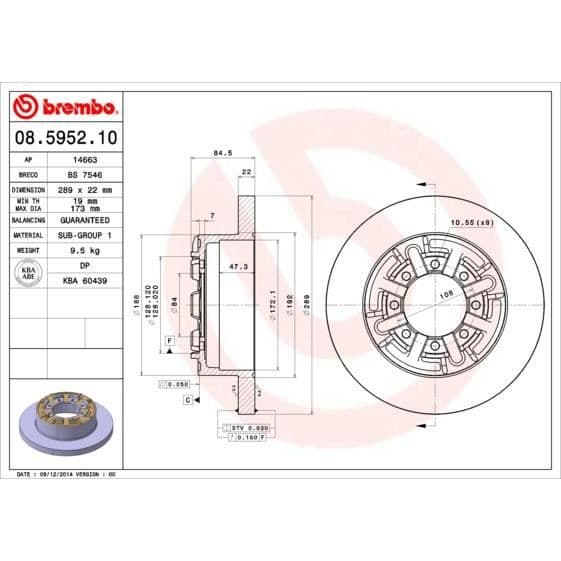 BREMBO Bremseskive 08.5952.10