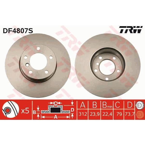 TRW Bremseskive DF4807S