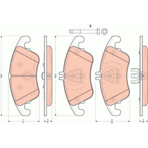 TRW PLATE SET (-TU) GDB1737