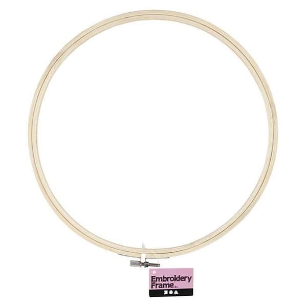 2 i 1 broderi trumma ram - Trä rund - 25 cm