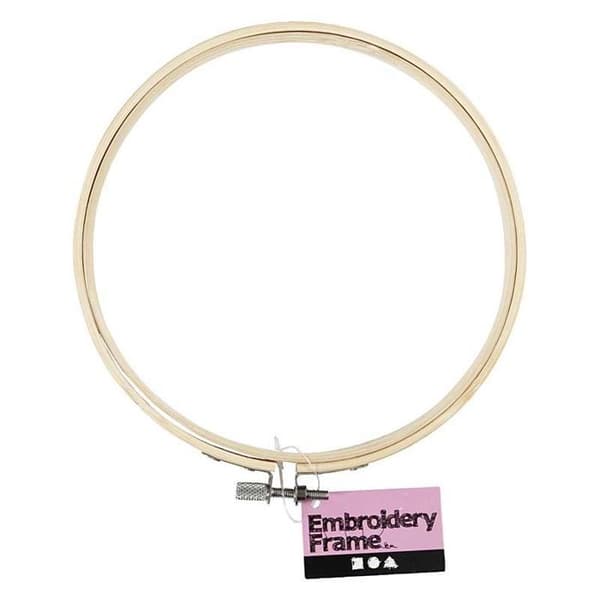 2 i 1 broderi trumma ram - Trä rund - 15 cm