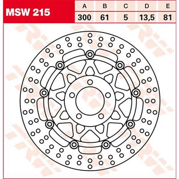 Trw Bromsskiva Fram Round Kawasaki Gpz 1100 95 Silver