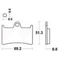 Miniatyrbillede 2 af 2: Trw Pad Sinter Mcb611sv Orange