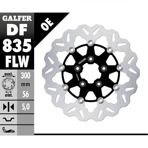 Galfer Flydende Bremseskive Wave Df835flw Søvfarvet