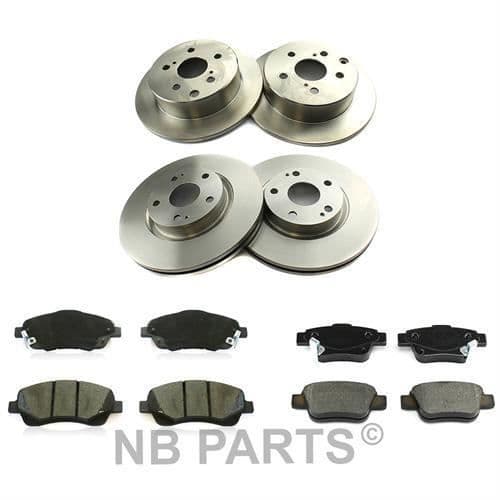 Bromsskivor + Belägg Fram + Bak Toyota Avensis T25 2.2 D Årg