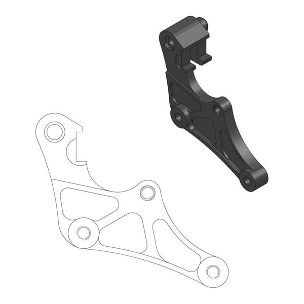 Moto-master Flyttebeslag Til Bremsekaliber Supermoto Street 320 Mm Fantic/yamaha 211074 Sort