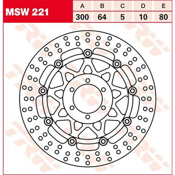 Trw Round Aprilia Rst 1000 Mille Futura 03 Framskivbromsskiva Silver