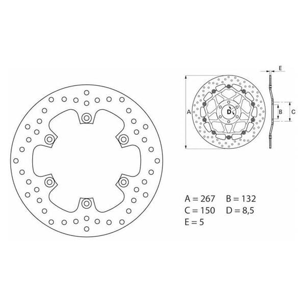 Brembo 68b407e4 Bromsskiva Silver