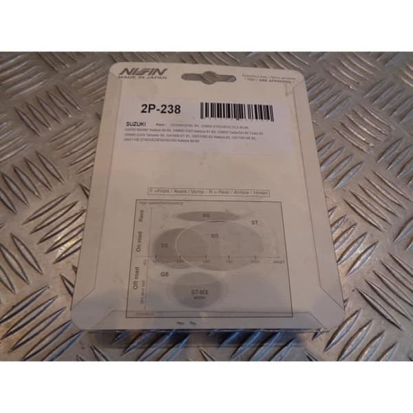 främre bromsbeläggssats nissin 2P-238NS motorcykel suzuki 400 1000 1100 gsx 550 650 1000 gs bihr 2P238NS