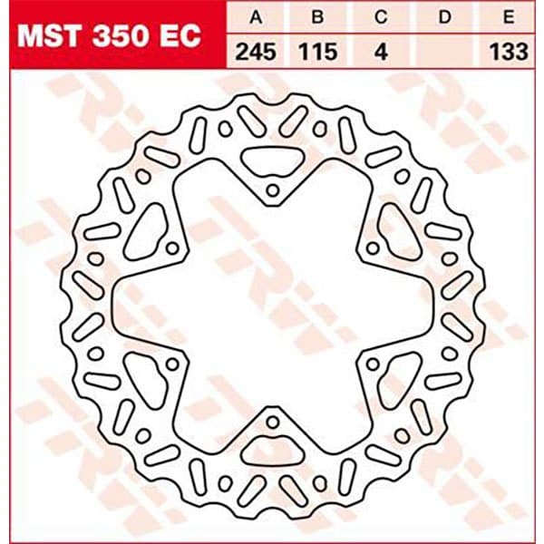 Trw Ec-cross-design Wave Yamaha Wr 250 F 15 Bakre Bromsskiva Silver