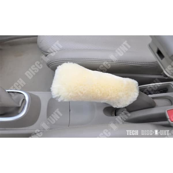 TD® Set handbromsskydd plysch växelspak bilinteriörtillbehör kall vinterskyddsöverdrag beige
