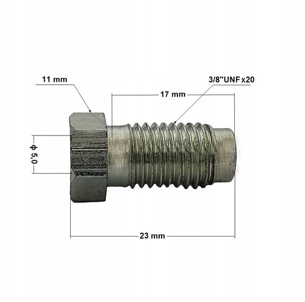 Stiv bremseslangeende, udvendig gevind 3/8"x20 - KPS-19