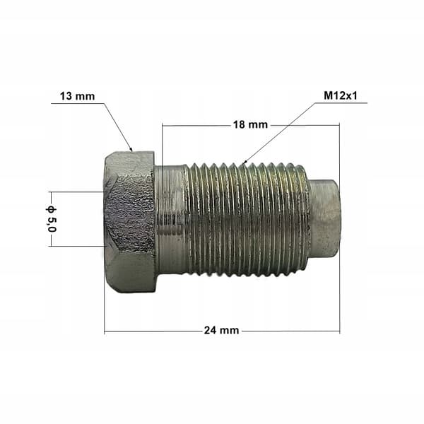 Stiv bremseslangeende M12x1 SF (KPS-14) Fiat