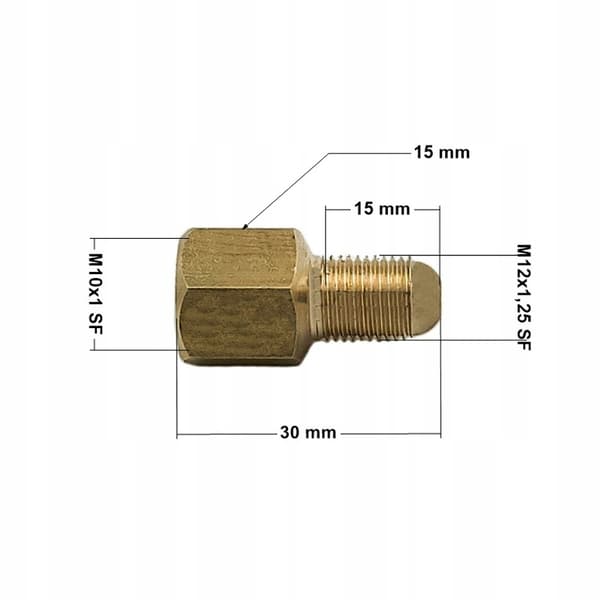 Bremseledningsforbindelse: udvendig M12x1.25, indvendig M10x1, ŁPS-49