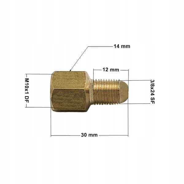Bremseledningsreduktionsstik 3/8x24 SF - M10x1 DF, ŁPS-33