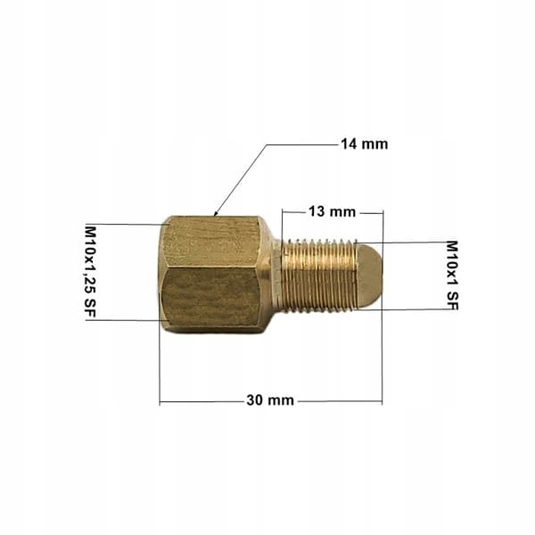 Bremseledningsreduktionsstik M10x1 udvendig / M10x1,25 indvendig ŁPS-27