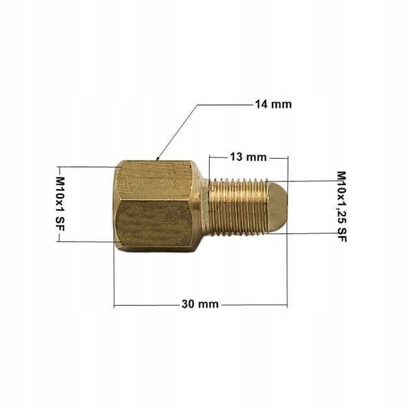 Bromsledningsreduceringsanslutning M10x1,25 utvändig / M10x1 invändig ŁPS-26