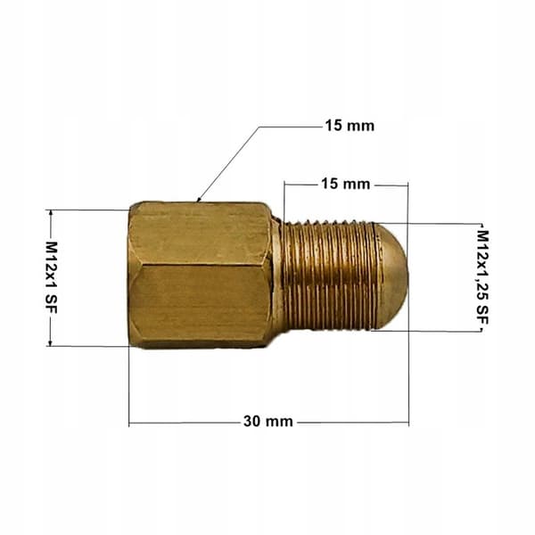 Bromsledningsreduceringsanslutning M12x1,25 utvändig / M12x1 invändig ŁPS-24